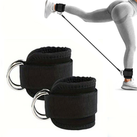 Sangles de cheville réglables en néoprène à double anneau en D pour bandes de résistance, exercices des fessiers et des jambes, entraînement des hanches à domicile
