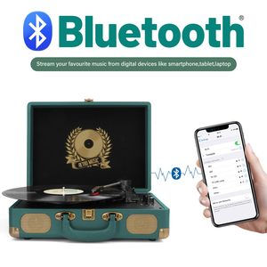 Tourne-disque vinyle minimaliste à entraînement par courroie Bluetooth, 3 vitesses, haute fidélité, lecteur de disques vinyles sans fil avec couvercle transparent - Product Image 3