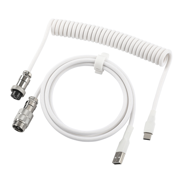 Hot Epomaker MIX Cable V2 Coiled USB C to USB a Double-Sleeved Cable for Mechanical Keyboard Optimized for Gamers
