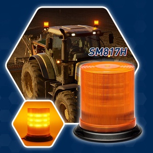 Balise rotative LED ambre certifiée E9, étanche IP66, 12-48V, avec plusieurs modes de clignotement, pour le travail et l'agriculture - Product Image 4