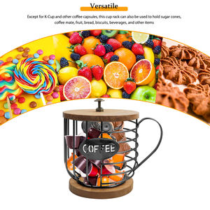 Organisateur de tasses à <span class=keywords><strong>café</strong></span> en forme de tasse en métal, support pour dosettes K-Cup, panier de rangement pour dosettes de <span class=keywords><strong>café</strong></span> avec accès pratique pour la maison ou le bureau - Product Image 5