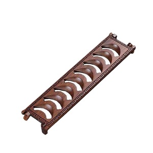 Bamboo Reconstituted Teacup Holder Flat Shape For Kung Fu <b>Tea</b> <b>Set</b> Home Use <b>Tea</b> Ceremony Accessories Simple Handmade Cup Rack - Product Image 5