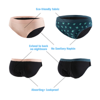 Culotte en bambou à 4 couches, taille haute, style hipster, sous-vêtement d'incontinence étanche et respirant pour femmes pour la période solide, teint uni