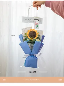 D388 2025 Nuevo Ramo de Flores de Ganchillo Hecho a Mano con Rosas para el Día de San Valentín, Regalo de Navidad, Ramo Decorativo para el Hogar - Product Image 6