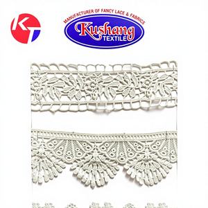 ผ้าลูกไม้เจลีบีคุณภาพสูงขายส่ง ด้ายโพลีเอสเตอร์ ปรับแต่งสีและความกว้างได้ เนื้อผ้านุ่ม - Product Image 1