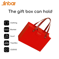 Boîte à bijoux rouge personnalisée Jinbar, boîte en carton vide avec poignée pour coffret cadeau pleine lune