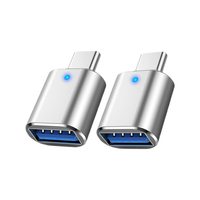 Adaptateur USB 3.0 vers Type C Adaptateur USB C OTG Couvercle en alliage d'aluminium Connecteur OTG Adaptateur Type C vers USB pour Macbook Phone