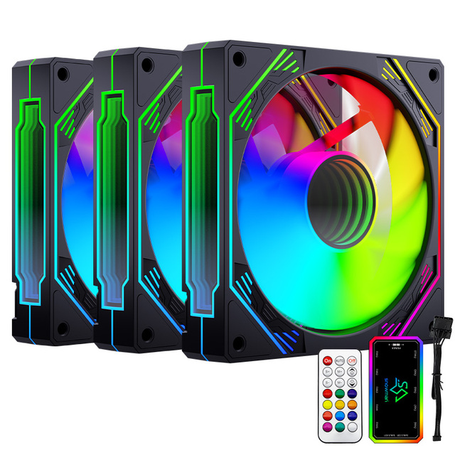 AntarcChill Hot Sale Design Computer Fan 120mm 6Pin PC Fan Case Cooling Rgb Fan Ventilador With Controller Remote Set