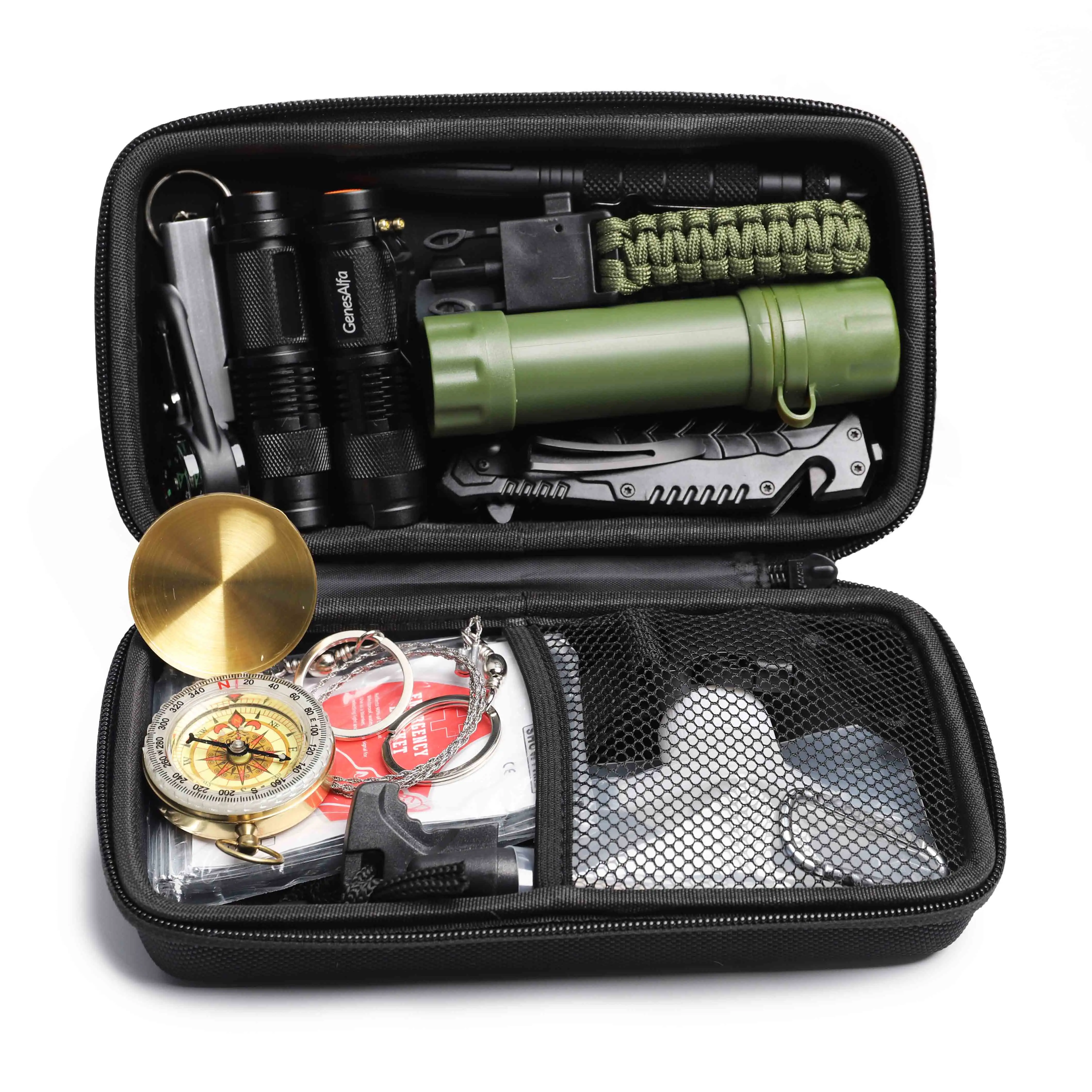 Custom survival kit outdoor for camping, 11-1 survival kit hiking best Emergency Disaster