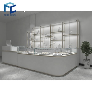 Tùy chỉnh trung tâm mua sắm đồ trang sức kiosk ngọc trai Kim Cương Trang sức cửa hàng hiển thị tủ vàng sang trọng giới thiệu kính hiển thị cho đồ trang sức - Product Image 1