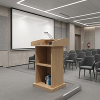 Pupitre de conférence moderne en bois réglable / Plateforme pour bureau, école et hôtel