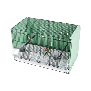 Gabbia per Canarini Impilabile in Metallo Resistente, Accessori per Alimentazione e Abbeveraggio, Voliera Multilivello per Uccelli - Product Image 3