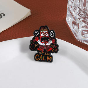 Pin de Esmalte 'Pero Soy Tranquilo', Broche de Metal Fundido con Acabado en Níquel Negro, Diseño de Anime de Fantasía, para Joyería, Regalo, Accesorios de Ropa - Product Image 3