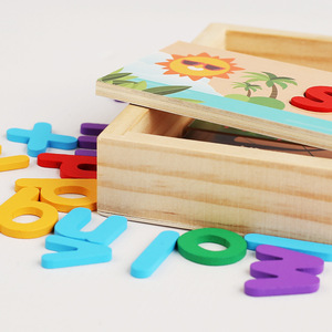 Boîte en bois personnalisable de qualité supérieure, puzzle de lettres, jouet interactif de vocabulaire pour enfants, apprentissage éducatif OEM/ODM - Product Image 4