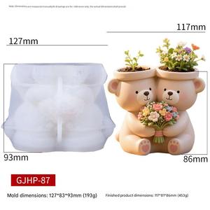 Dumo DIY Miniature Bear <b>Candle</b> Plaster Cup Silicone <b>Mold</b>, Flower Pot Resin Storage Cup <b>Mold</b>, Home Decoration Gift <b>Mold</b> - Product Image 5