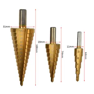 Hss Staal Grote Stap Cone Drill Titanium Gecoate Metalen Snijgereedschap Set 4-12 / 20/32Mm hole Cutter