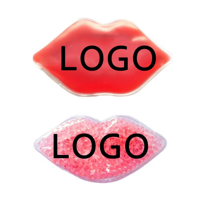 Hot Selling Custom Shape and Logo Beauty Gel PVC hot cold pack Lip Shape Cool Pack