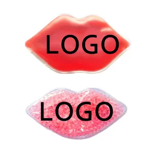 Hot Selling Custom Shape and Logo Beauty Gel PVC hot cold pack Lip Shape Cool Pack