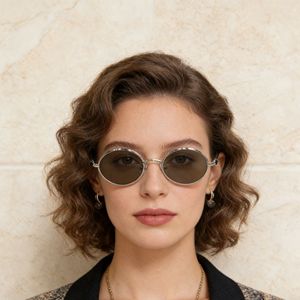 Lunettes de soleil ovales vintage en métal pour hommes et femmes, style Xi Qing, protection UV400, luxe 2026 - Product Image 2
