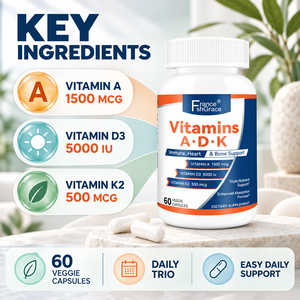 Suplemento OEM Shecome, Cápsulas de Vitaminas A+D+K del Fabricante, Apoya la Salud del Corazón y los Huesos para Adultos, Suplemento de Vitaminas A+D+K - Product Image 4