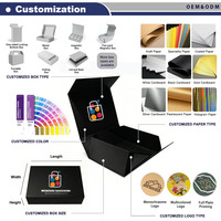 Caja Rígida Magnética Personalizada de una Pieza, Color Morado Claro, con Patrón de Flores en Relieve, Impresión Interior y Exterior para Empaque de Regalos