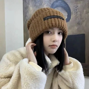<span class=keywords><strong>Bonnet</strong></span> en coton/élasthanne tricoté lâche pour <span class=keywords><strong>femme</strong></span> – Protection chaude automne/hiver, couvre-visage, flatteur pour le visage, idéal pour la plage et les voyages - Product Image 5