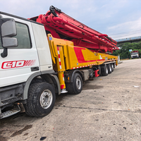 Pompe à béton Sany diesel 70m montée sur camion, châssis Benz, 2018, Euro IV, faible nombre d'heures de fonctionnement, pièces d'origine, expédition rapide mondiale