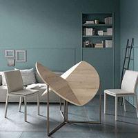 Klappbarer Runder Holz-Esstisch Multifunktional Minimalistisch Modern Luxuriös Beweglich für Kleine Wohnungen Nordischer Stil