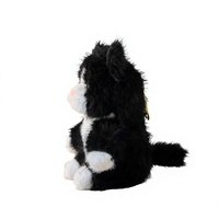 Pendentif de sac en peluche chat smoking réaliste, porte-clés animal en peluche doux, cadeau pour les amoureux des chats