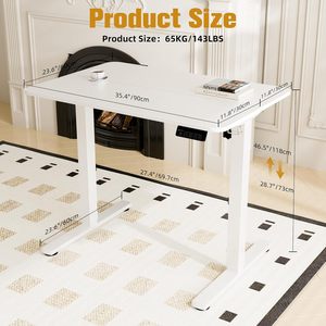 Trắng điện đứng bàn có thể gập lại Chiều cao có thể điều chỉnh nhà văn phòng Kim loại máy tính Máy Trạm sit-đứng tính năng cho chơi game - Product Image 3