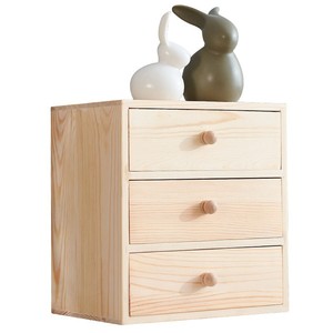 Organizador de Escritorio de Madera Simple, Gabinete de Almacenamiento de Tres Niveles con Cajones, Color Madera Natural, Tipo Vertical, Organizador de Oficina - Product Image 5