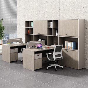 Nueva combinación de escritorio de oficina y silla, escritorio de computadora de oficina, estación de trabajo de oficina simple en forma de L con gabinete de almacenamiento - Product Image 4