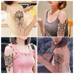 Custom Body <span class=keywords><strong>Art</strong></span> Painting Beautiful <span class=keywords><strong>Black</strong></span> Butterfly Rose Flower <span class=keywords><strong>Tattoo</strong></span> Sticker per le donne Waterproof Sexy Flower tatuaggi temporanei - Product Image 2