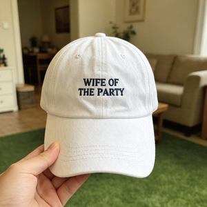 Casquette de baseball blanche brodée pour mariée, ajustable avec boucle métallique, casquette à 6 panneaux, personnalisable, décontractée, unisexe, en coton, style Dad Hat - Product Image 2