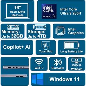 Ordinateur portable Vivobook S16 Ai en gros, 16 cœurs, écran OLED 2.8K 120Hz, Intel Ultra 9, 32 Go de RAM, SSD 1 To, clavier rétroéclairé, pour le gaming, Windows 11 - Product Image 6