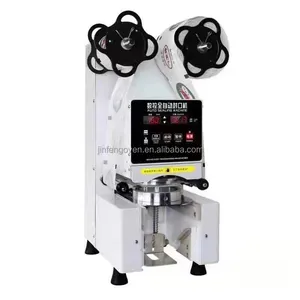 Hochgeschwindigkeits-Pappbecher-Versiegelung maschine aus Kunststoff/90 95mm Bubble Tea Cups Sealer/automatische Becher-Versiegelung maschine zum Verkauf