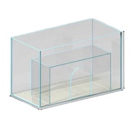 Aquarium rectangulaire à deux niveaux en verre avec filtration intégrée et éclairage LED pour la maison, aquarium en verre