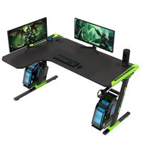 AOR Esprts L en forme de meubles de bureau à domicile bureau de jeu bois métal cadre grand coin PC table