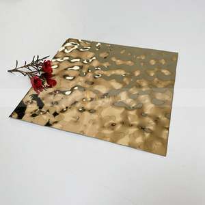 EX815 PVD Color Water Ripple Stainless Steel Decorative <b>Sheet</b> for Hotel Lobby Interior Projects - Product Image 1