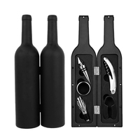 Coffret Cadeau d'Accessoires pour le Vin Healthy Barware - Kit Tire-Bouchon en Acier Inoxydable - Ensemble de 5 Outils à Vin en Métal avec Forme de Bouteille de Vin