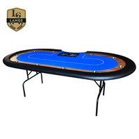 Table de poker Texas Hold'em pour 10 joueurs de 96 pouces, design personnalisé, table de poker de casino