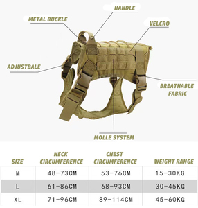 Arnés táctico de nailon para perros medianos y grandes de gama alta de lujo, chaleco para mascotas de entrenamiento al aire libre, punto de cadena de cuerda para perros a prueba de explosiones, venta al por mayor - Product Image 5