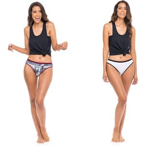 Paquete de 12 bragas bikini FOXA para mujer, cintura media, elásticas, transpirables, de nailon y spandex - Product Image 2