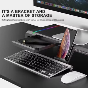RGB Multifunctional PC <strong>Computer</strong> Monitor Stand Aluminum Foldable Desk Riser with Four USB Ports Mobile Phone Holder New Product - Product Image 5