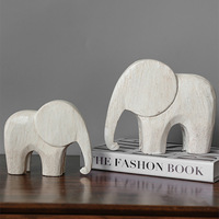 Ornements d'éléphant en bois artisanal de style nordique vintage, décoration murale moderne et écologique pour salon, armoire, studio