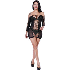 Nouveau produit en gros Dames Épaules <span class=keywords><strong>nues</strong></span> Sous-vêtements Résille Robe Lingerie Bodystocking pour <span class=keywords><strong>femmes</strong></span> Populaire <span class=keywords><strong>Femmes</strong></span> Sexy Doux - Product Image 3