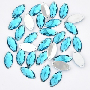 OLeeya Meilleure vente Strass à coudre en acrylique, forme œil de cheval, pierre marquise, navette, cristal à dos plat pour tissu et robes - Product Image 5