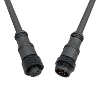 Rangkaian Kabel Konektor Bundar Tahan Air IP67, Kabel Harness Colokan Jantan & Betina 2/3/4/5 Pin untuk Penerangan LED Luar Ruangan