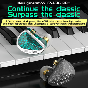 KZ-auriculares con cable <span class=keywords><strong>AS16</strong></span> <span class=keywords><strong>Pro</strong></span> 8BA, cascos con estructura equilibrada, Monitor de graves HIFI, cancelación de ruido, Metal - Product Image 2