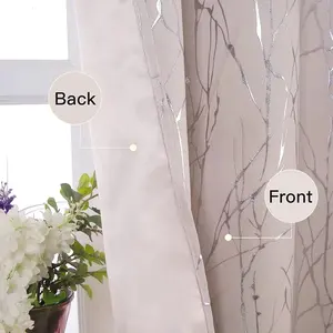 Modern Luxury Home Blackout Window Curtain Foil Print Pleated Solid Style Knitted Curtains Living Room Bedroom Cafe Hotel Use